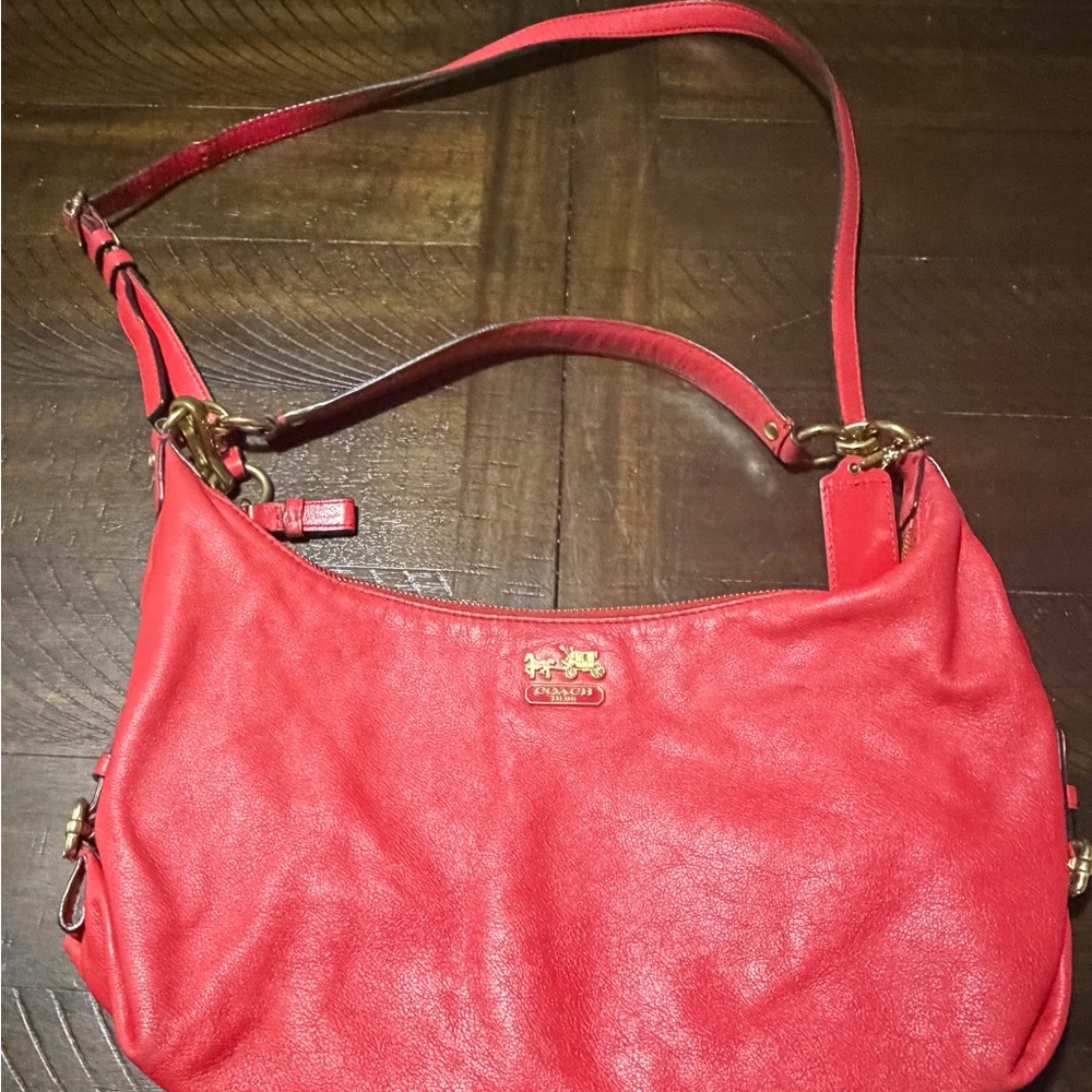 Coach Vibrant Red Leather Shoulder Bag